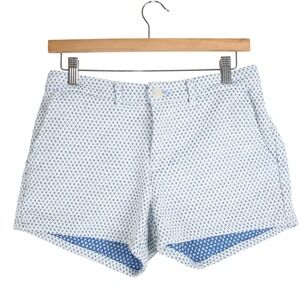 Chubbies Womens Blue White Geometric Textured Chino Shorts Size S Made in USA